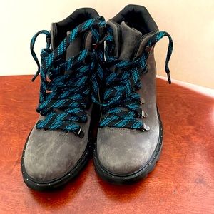 SOREL LENNOX HIKER ROUGE Ankle boots Outdoorsy Leather Gray Gorpcore Lace up 6.5